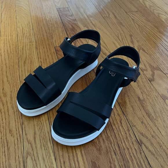 franco sarto women's leather platform sandals size 9 - Picture 1 of 5